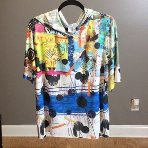 XL INoah Colorful Abstract Wearable Art Print Hooded Tee